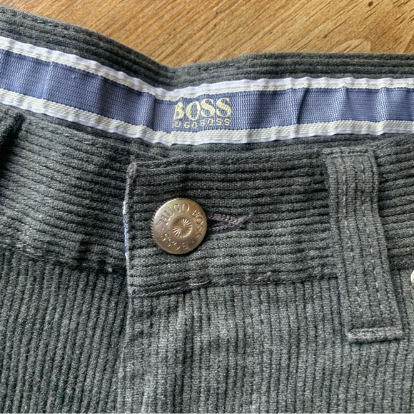 Hugo Boss Alabama Mens Chinos W33 L36 Regular Straight Grey Wool Corduroy - Picture 6 of 10